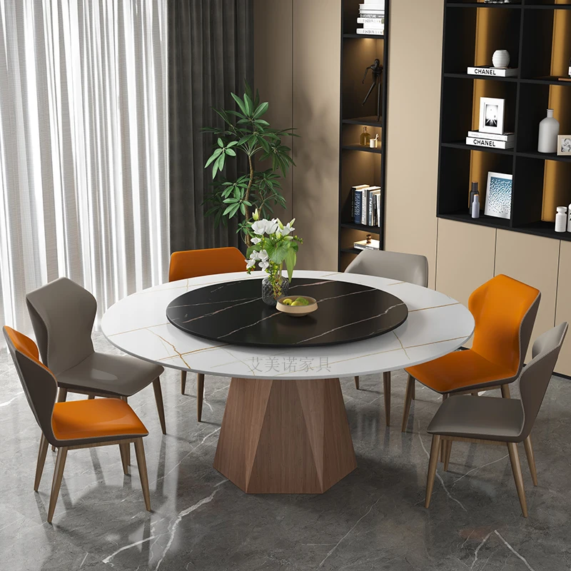 Светильник роскошный каменный стол круглый современный простой домашний