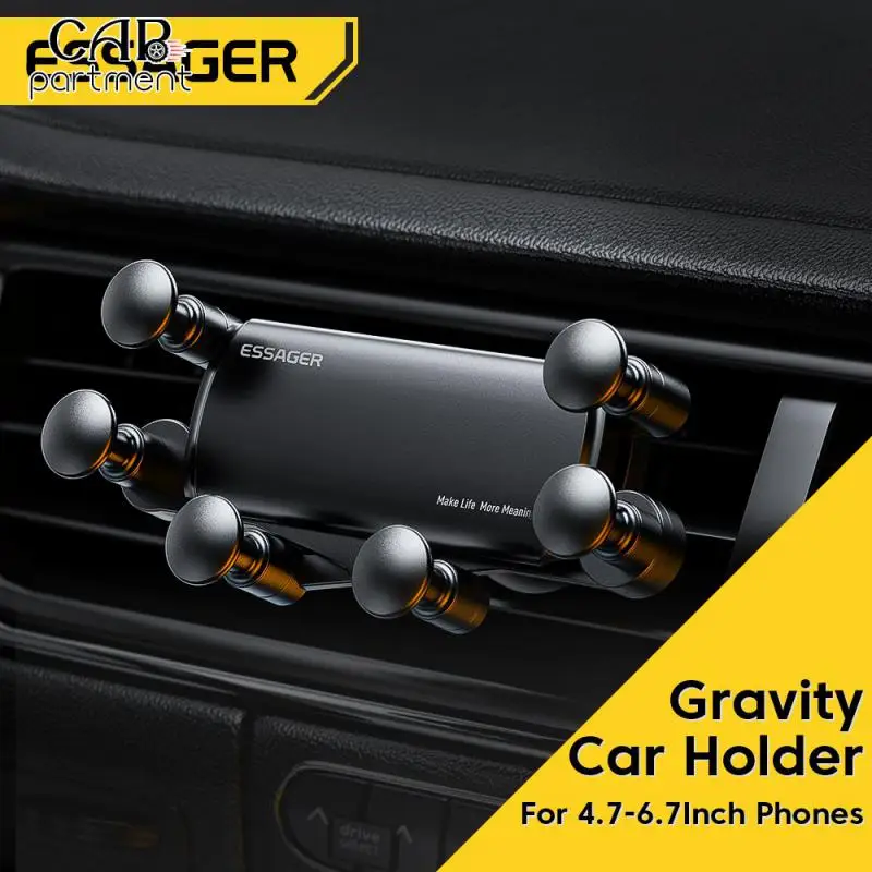 

Six Points Gravity Portable Car Holder Reserved Port Conver Smartphone Holder Support Air Vent Clip Car Accessories Interior