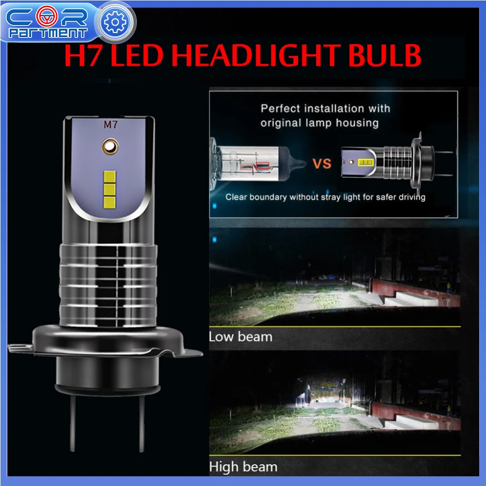 

2 PCS H7 110W Car 5050 CSP LED Headlight Kit Canbus Error Free Lamp 30000 LM 6000K White Light 20000 LM Light Car Headlight Bulb
