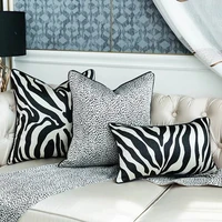 luxury throw sofa cushion decorative nordic elegant pillow for chair bed 304550 black golden zebra plaid