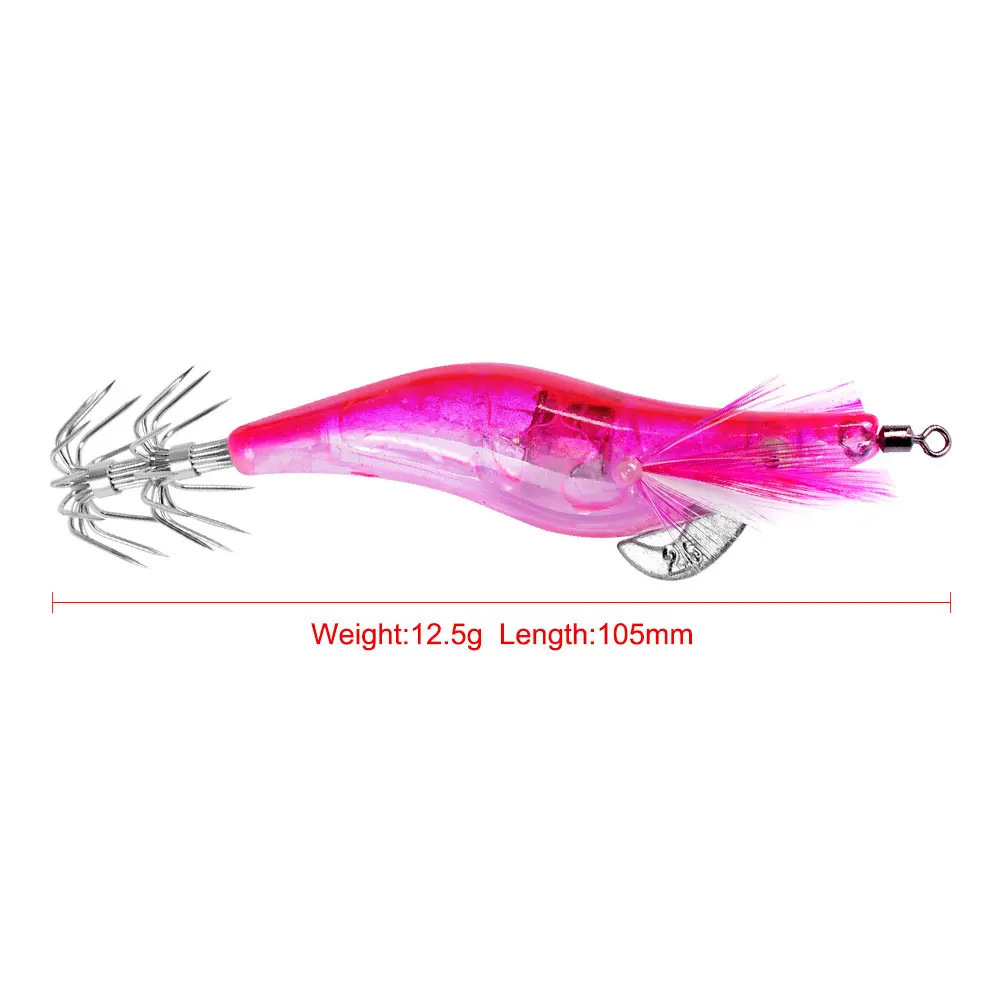 AS 6pcs LED Electronic Squid Luminous Shrimp Night Fishing Squid Jigs Lure Bass Bait Fish Tackle Equipment Accessory Wobbler enlarge