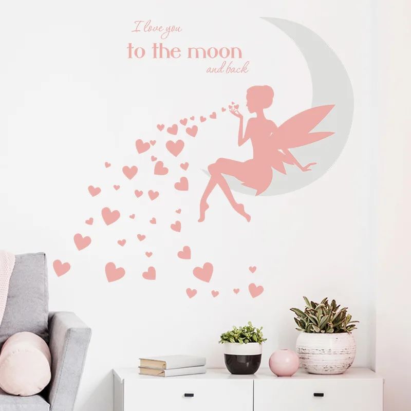 

Красивые декоративные обои в виде Луны для детской комнаты и спальни, художественные наклейки, домашний декор, креативные наклейки с рисунк...