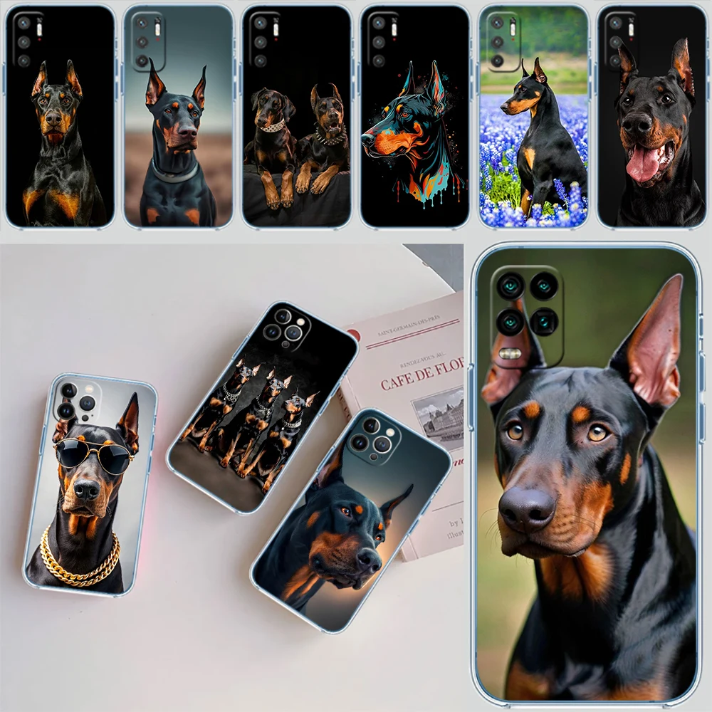 Фото Прозрачный чехол для телефона с изображением добермана II19 для Samsung Galaxy A04 A04S A14 A23 A34 A54 M23 M33 M52 M53 №2