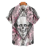 2022 new hawaiian mens shirt 3d skull shirts for men women fashion large size short sleeve top vintage shirt mens clothing5xl