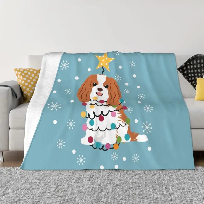 

Cavalier King Charles Spaniel Ultra-Soft Fleece Throw Blanket Warm Flannel Dog Blankets for Bed Office Couch Quilt