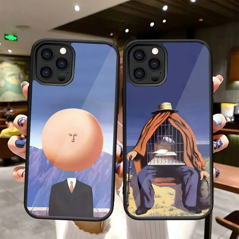 Rene Magritte Phone Case PC+TPU for Apple Iphone 12 Pro 11 13 Mini 6S 7 8 Plus X Xs Max XR Shockproof Desing Back Cover
