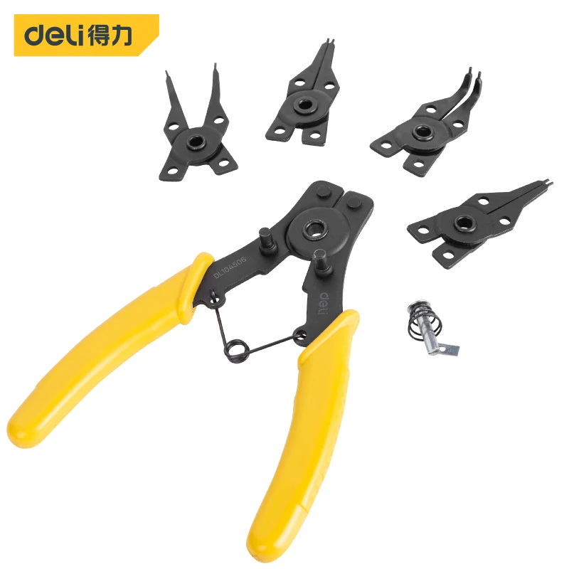 5-in-1 Interchangable Retaining Clip Circlip Pliers Multifunctional Snap Ring Pliers Combination Household Repair Hand Tools Set