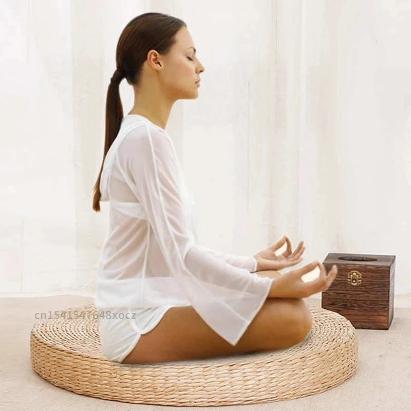 

Hot Natural Straw Round Pouf Tatami Cushion Floor Cushions Meditation Yoga Round Mat Zafu Chair Cushion Floor Cushion Tatami