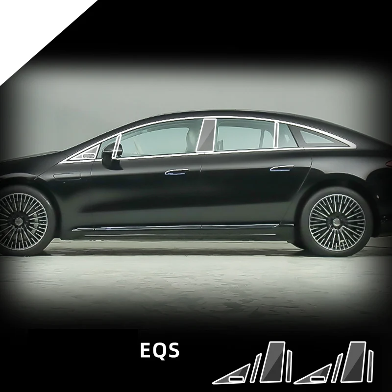 

For Mercedes Benz EQS TPU Transparent Protection Film Exterior Windows BC Center Pillar Car Stickers Trim Srips Car Accessories