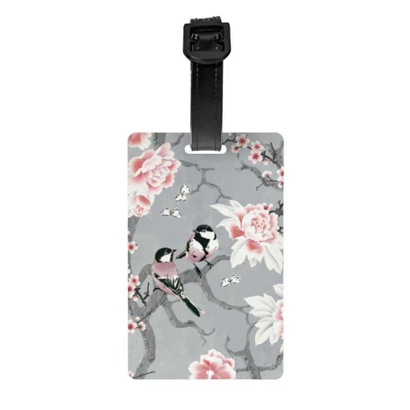 

Китайские бирки для багажа с птицами в сером цвете, пользовательские бирки для багажа с бабочками, Обложка для личной безопасности, именная идентификационная карта