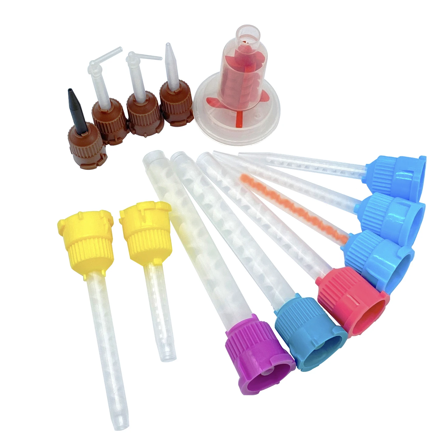 

50Pcs/Bag Dental Mixing Tips Impression Materials Lab Denture Laboratory Tubes Disposable Silicone Rubber 2:1&10:1 Dispenser Gun