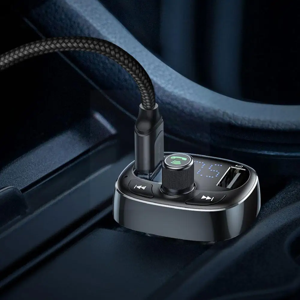 

LCD Display FM Transmitter Car Charger Dual USB Phone MP3 Charger listen in car music Handsfree Bluetooth Player,born to S1P1