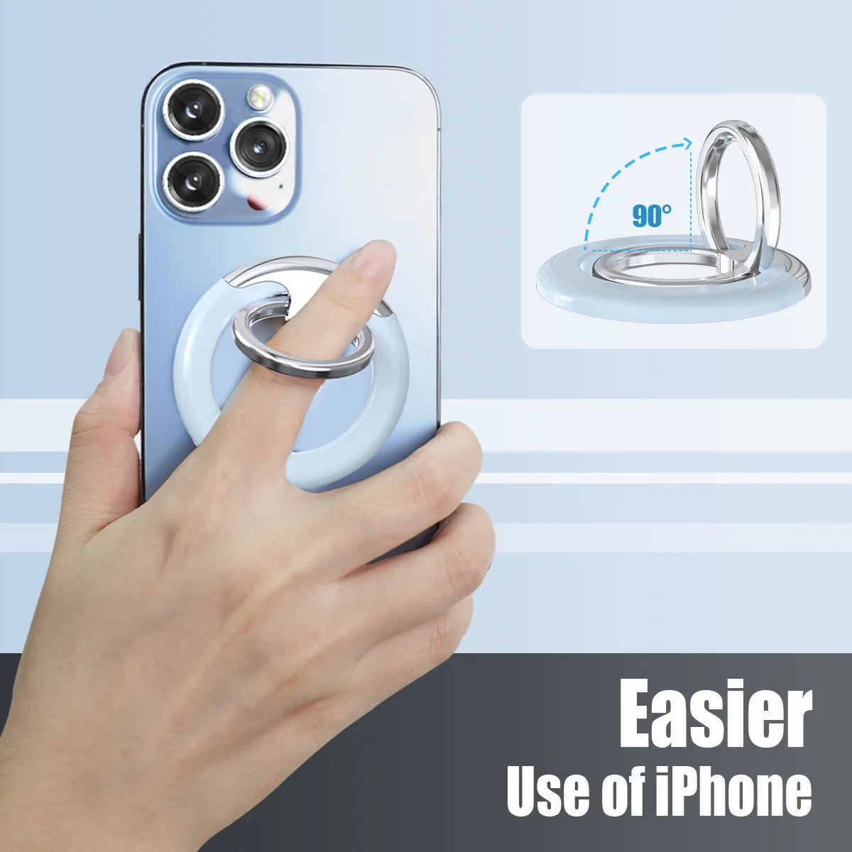 Metal Desktop Bracket Magnetic Suction Phone Ring Bracket Zinc Alloy Material Ultra-thin Phone Holder