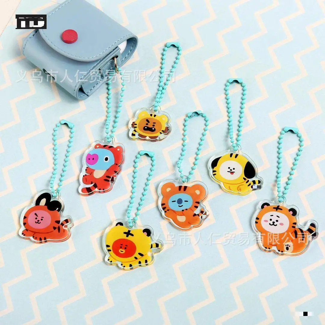 

KPOP Bangtan Boys Baby Car Keychain Delicate Pendants Acrylic Pendants Hanging Chain Wallet Accessories Gift SUGA Fan Collection