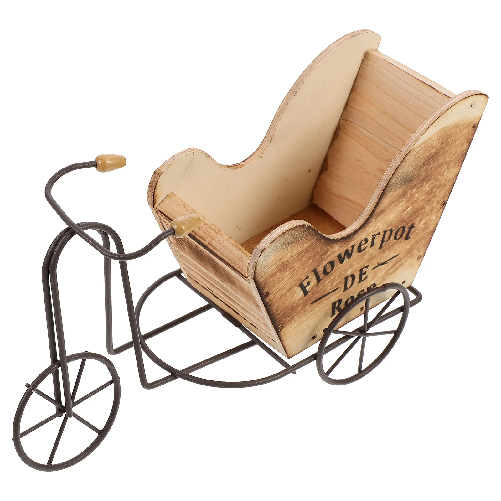

Iron Stand Rustic Flower Pot Bike Flower Pot Wagon Wheel Decor Pot Holder Metal Stand
