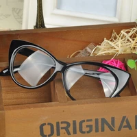 top designer hot selling cat eye glasses retro fashion black women glasses frame clear lens vintage eyewear goggles