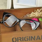 Лидер продаж, дизайнерские очки кошачий глаз в стиле ретро, модные черные женские очки, оправа с прозрачными линзами, винтажные очки, очки