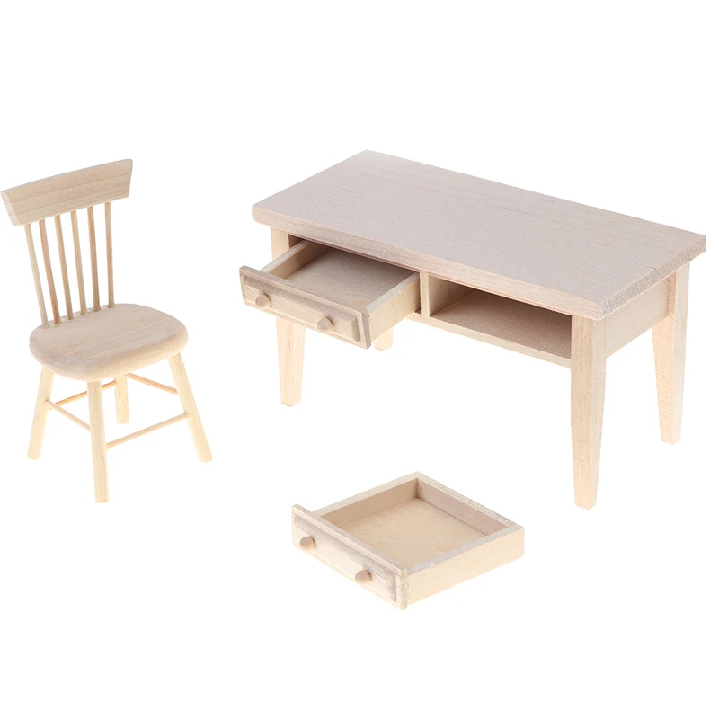 

1:12 Mini Dollhouse Furniture Desk Chair set Miniature Living Room Kids Play Toy