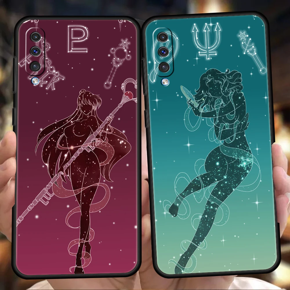 

Sailor Moon Phone Case For Samsung Galaxy A53 A73 A33 A23 A13 A12 A22 A02 A50 A70 A20 A10 A20S 5G Black Silicone Cover Funda TPU