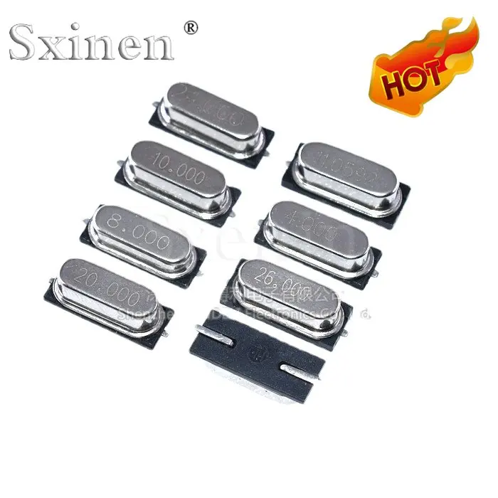 Пассивное Хрустальное колебание 49SMD 4 м, 6 м, 8 м, 10 м, 12 м, 16 м, 20 м, 24 м, 25 м, 26 м, 11,0592 м, 22,1184 м, 3,579545 м, 14,7456 м, 13,56 м, 27,12 м, 20 шт.