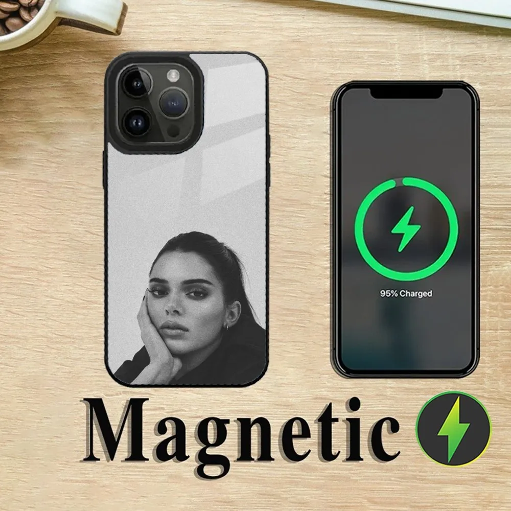 Sexy Girl K-Kendall J-Jenner Phone Case For iPhone 16 15 14 13 12 11 Plus Pro Max Mini Magsafe Magnetic Wireless Charging