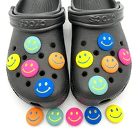 fashion smiley badge shoe decorations hard plastic shoe charms diy slippers accessories fit for childs croc clogs ornaments
