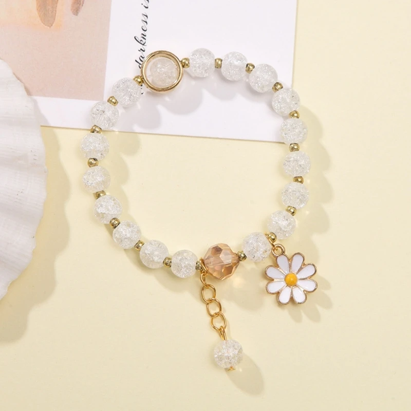 

Popping Crystal Daisy Bracelet Natural Stone Bracelet Gifts for Friends Family Dropshipping