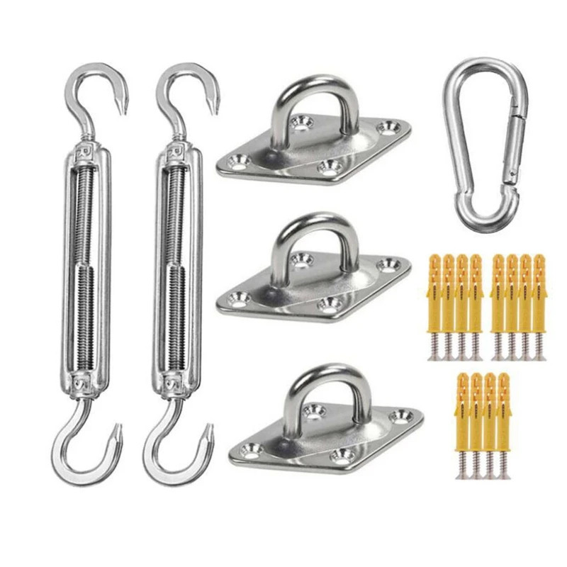 

H053 304 Grade Stainless Steel Shade Sail Hardware Kit for Installation of Triangle Rectangular Canopies