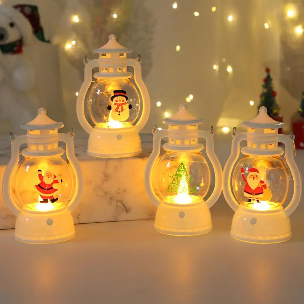 

Desktop Oil Lamp Ornaments Santa Claus Snowman Christmas Ornament Window Lantern Decoration Portable Wind Light