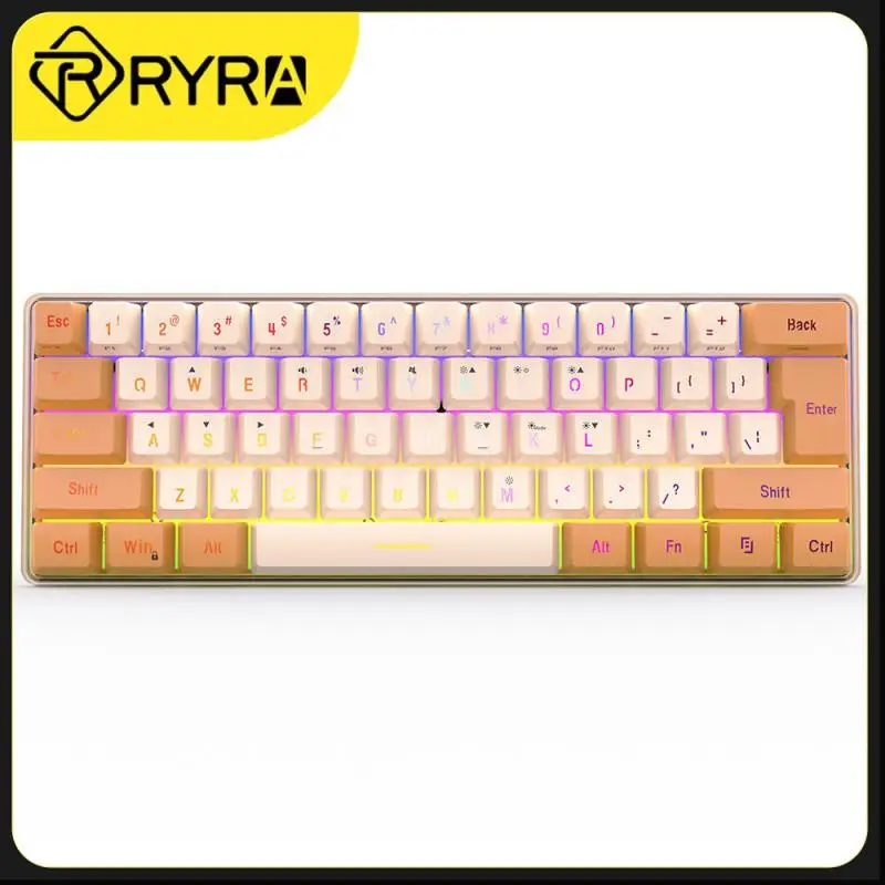 

RYRA 61 Key K401 Color Matching RGB Light Customized Color Mechanical Feel Key Line Separation Game Wired Keyboard