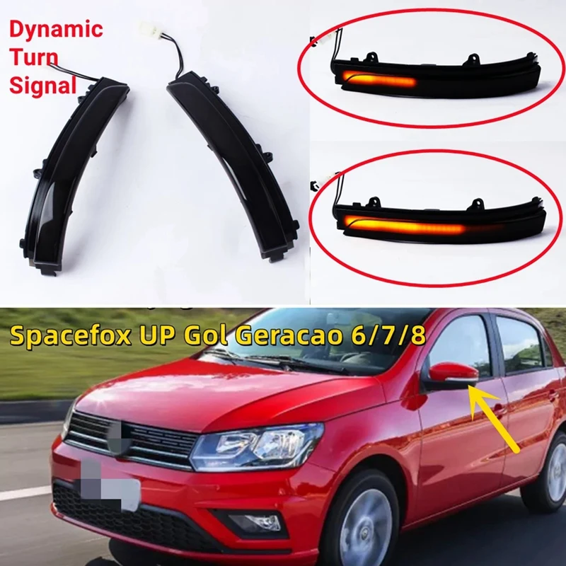 

Dynamic Turn Signal Light LED Side Mirror Indicator Lamp For VW Voyage Saceiro G6 G7 Fox Crossfox UP Gol Geracao 6/7/8
