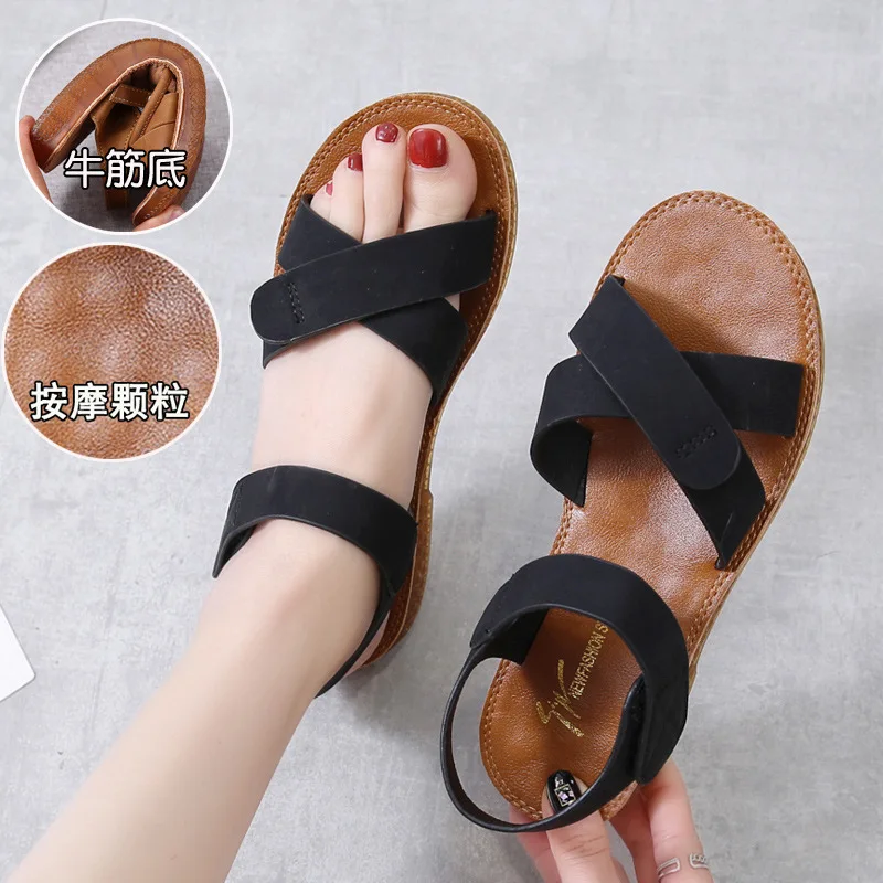 

Sandals for Women Flat Shoes Women Sandalias Mujer 2022 Summer Ankle Strap Beach Shoes Soft Women's Shoes Casual Ladies Shoes