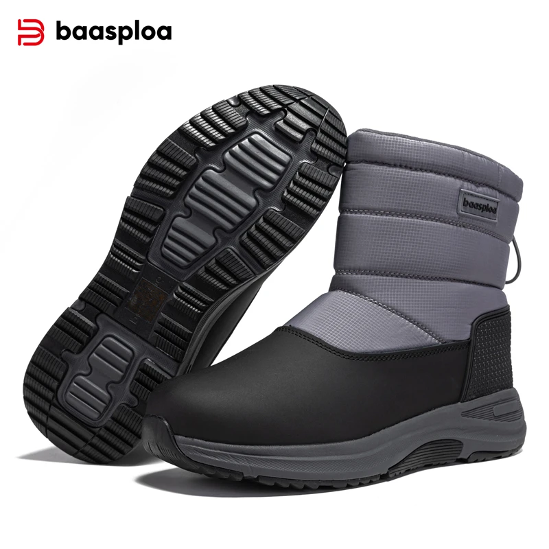 Мужская Зимняя Прогулочная Обувь Baasploa На Флисовой Подкладке Из Хлопка И Кожи