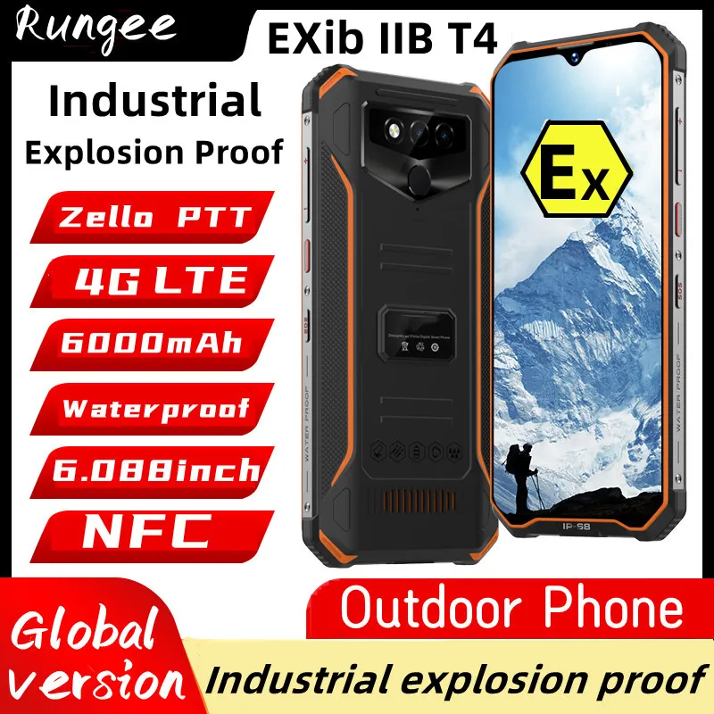 Ударопрочный телефон Zello PTT Rungee 819 IP68 Водонепроницаемый Прочный наружный 4G LTE 6G + 128G