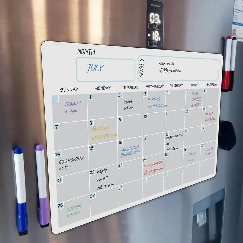 

A3 Magnetic Dry Erase Monthly Calendar For Fridge 16.5 X11.8in Adhesive Refrigerator Whiteboard Bulletin Board For Home Office