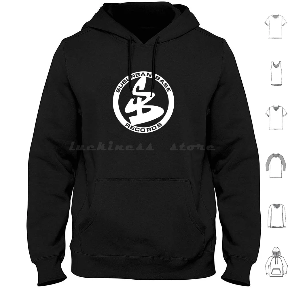 Suburban Base Records-Drum And Bass Label Hoodie cotton Long Sleeve Suburban Base Records Breakbeat Jungle Drum And Bass Dnb