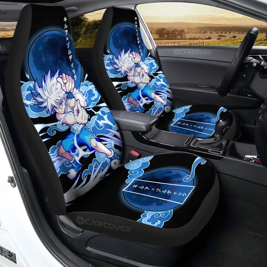 

Killua Zoldyck Car Seat Covers Anime Hunter x Hunter Car Interior Accessories,2 PCS Universal Front Seat Protective Cover