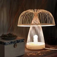 bamboo weaving table lamp for homestay tea room decoration lights bedroom bedside lamp study living room creative light fixtures