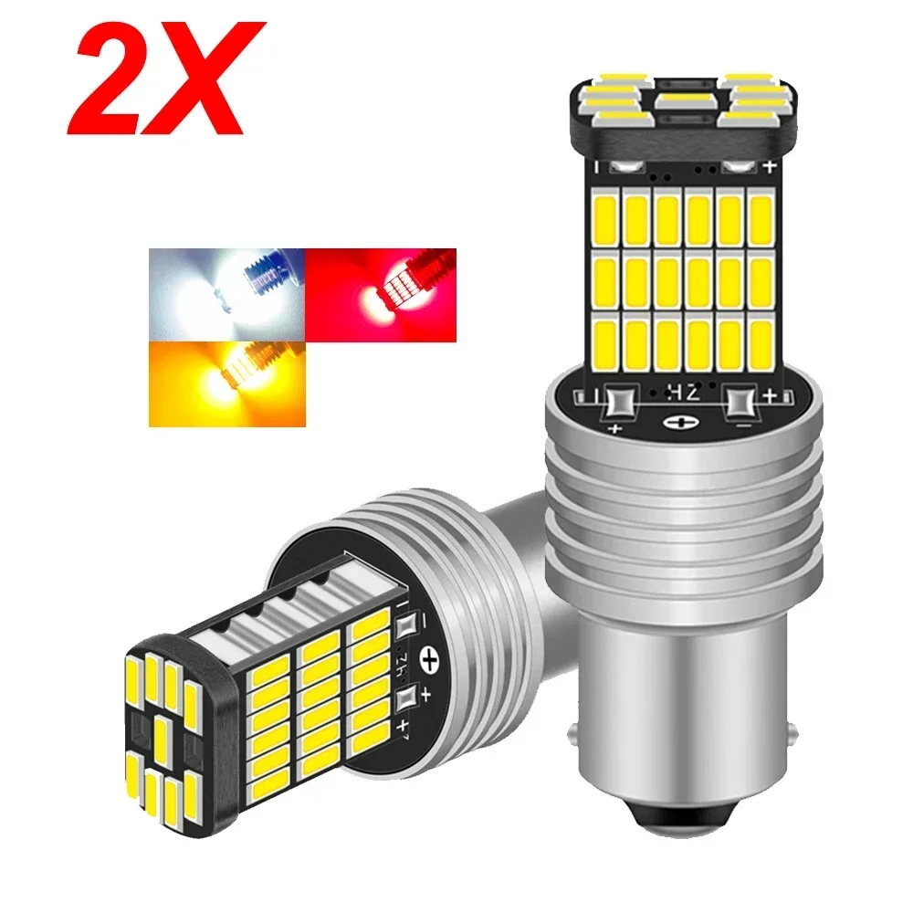 

2 шт. W21/5 Вт 7443 T20 7440 W21W WY21W T25 3157 BA15S P21W PY21W BAU15S P21/5W Светодиодные лампы 4014SMD 1600LM Автомобильный свет Белый Янтарный Красный