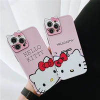 2022 new sanrio hello kitty cat mobile cell case for iphone13 pro max 12 11 xs xr se x 8 7plus y2k lolita girls aesthetic trend
