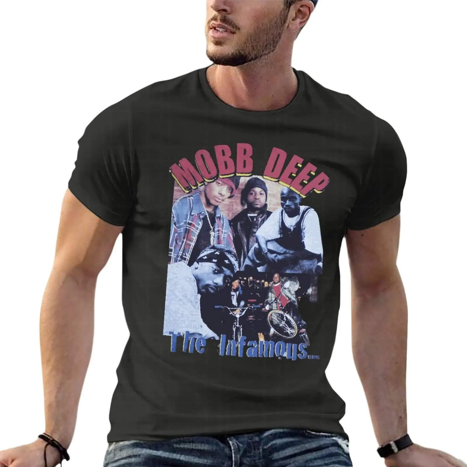 

Mobb Deep Band Tour Vintage 90'S Oversize T-Shirt Funny Mens Clothing Short Sleeve Streetwear Big Size Top Tee