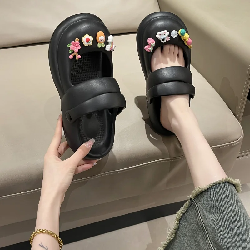 

Shoes for Women 2023 New Basic Women's Slippers Sweet Wild Beach Slippers Women Closed Toe Sponge Bottom Closed Toe Shoes Female