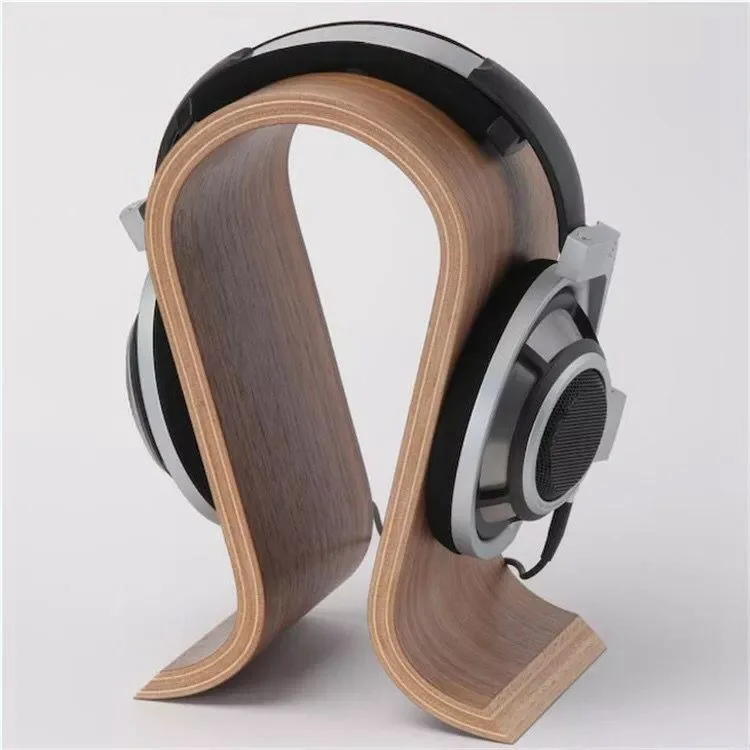 

U Shape Wooden Headphones Stand Detachable Wooden Desktop Headphone Display Stand Holder Bracket Hanger Rack for Home Office