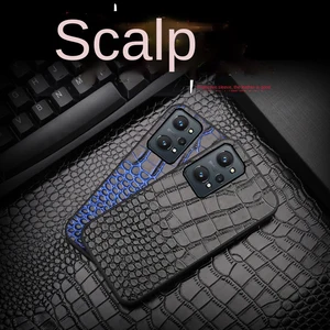 for oppo reno 7 pro 5g phone case 4 5 6 plus find x3 x5 leather cowhide crocodile for realme gt mobile phone bagfor realme 8i free global shipping