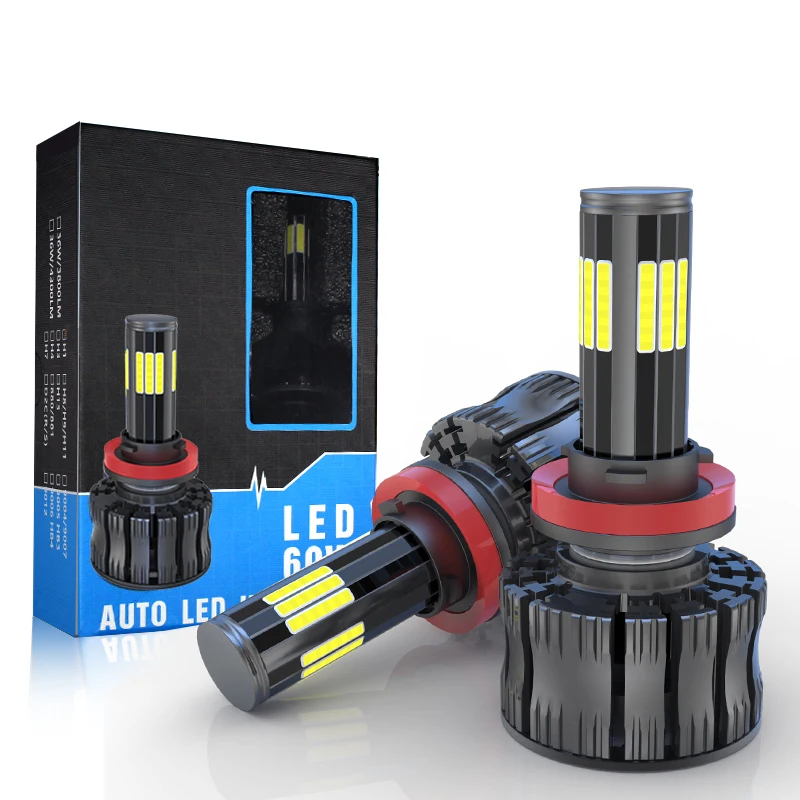 

2Pcs 12Sides H11 H4 H7 Led Canbus Car Headlights Bulbs 58000LM H1 HB3 9005 HB4 9006 120W Automotive Fog Lights Turbo Mini Lamp