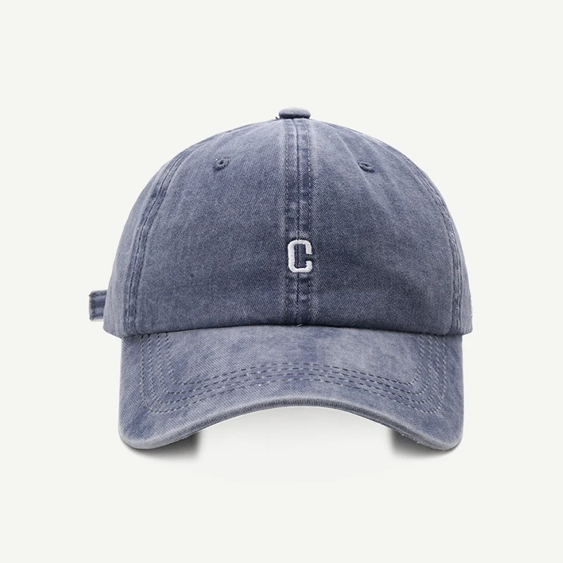 

New Hat C Letter Classic 100% Cotton Men Women Couple Baseball Cap Trend Washed Baseball Cap Spring Summer Small Letter Sun Hat