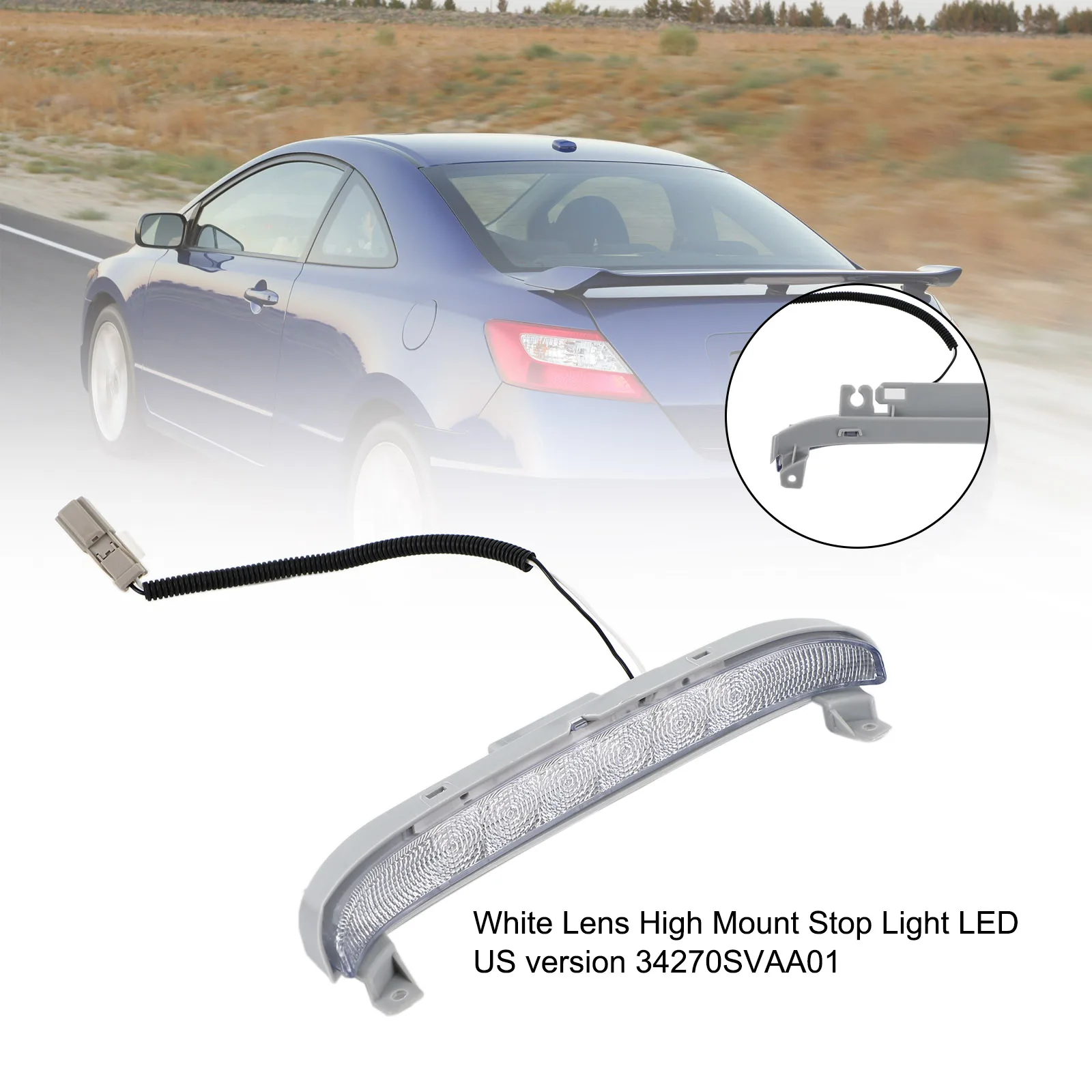 

Areyourshop 3rd Brake High Mount Stop Light LED For Honda Civic EX 2 Door Coupe 2006-2011 US version 34270SVAA01 Car Parts
