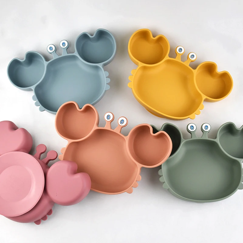 Детская безопасная силиконовая обеденная тарелка на присоске детская посуда с
