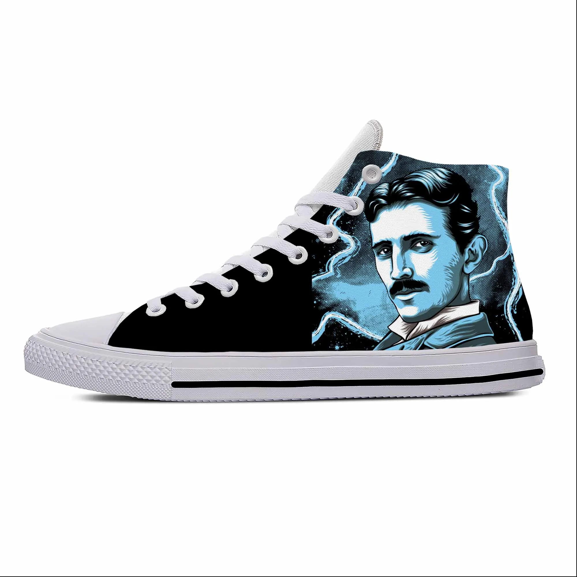 

Nikola Tesla Scientists Subject Physics Science Casual Cloth Shoes High Top Lightweight Breathable 3D Print Men Women Sneakers