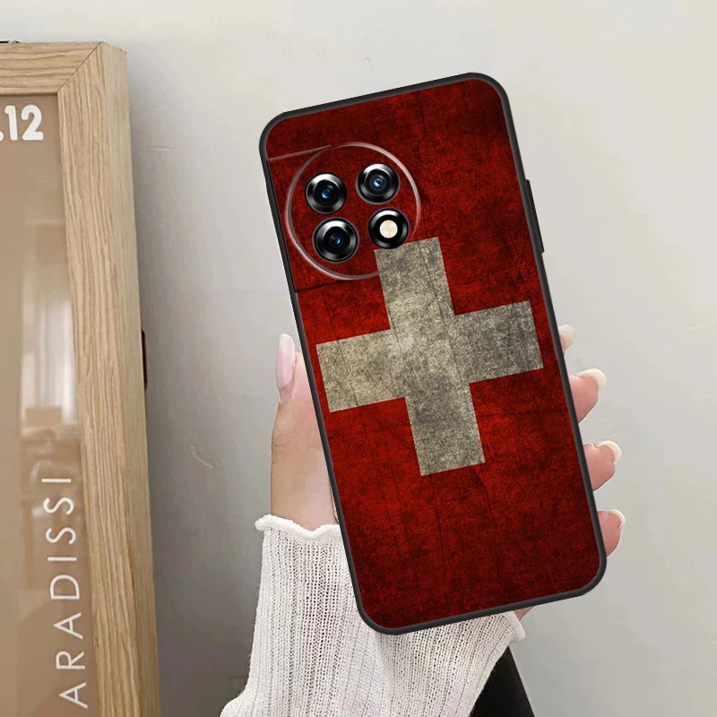 Swiss чехол с флагом для OnePlus 12 11 9 10 Pro 9RT 10T 10R 12R Nord 2 CE 3 Lite CE4 N10 N20